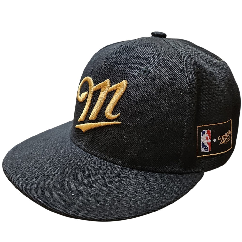 NBA Offical Miller Genuine Draft Beer Black and Gold Hat Rare